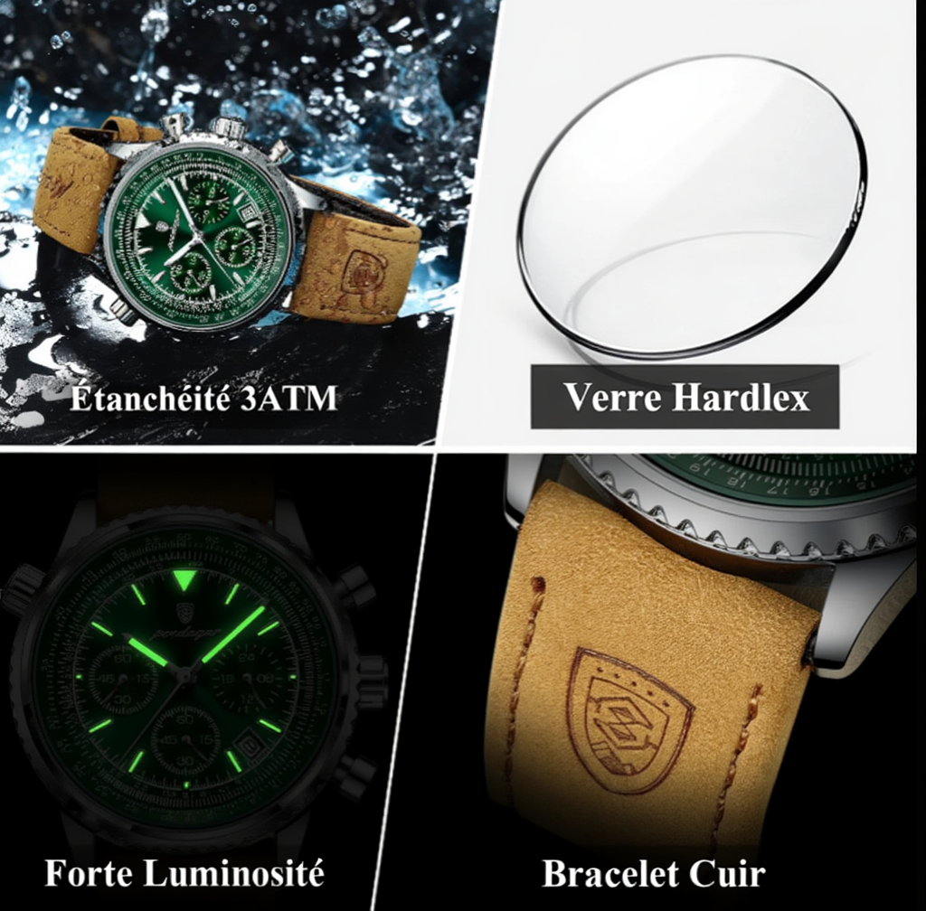 Montre Homme POEDAGAR Cuir